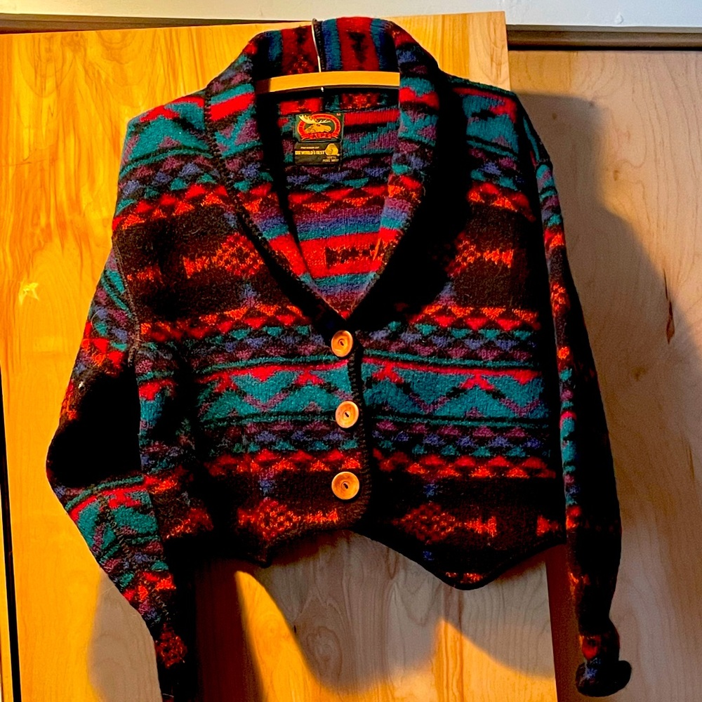 Alps 100% wool sweater jacket